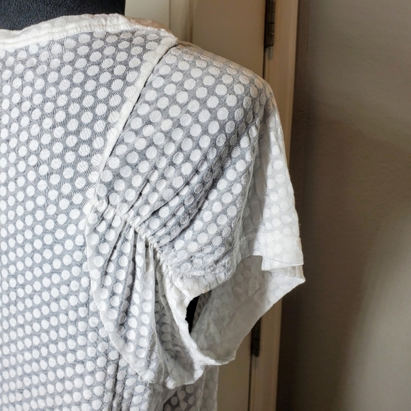 Prana Cherish Tee White Sheer Swiss Dot Women's Size Medium EUC NWOT - Picture 3 of 16